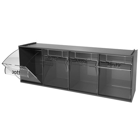 BOTT Tilt Bins 23-5/8 X 7 X 8-1/8 4 Bins With Perfo Panel Fixing Bracket, Grey 02513019.19